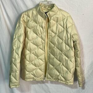 Banana Republic M creamy butter shade down filled puffer pockets no hood euc